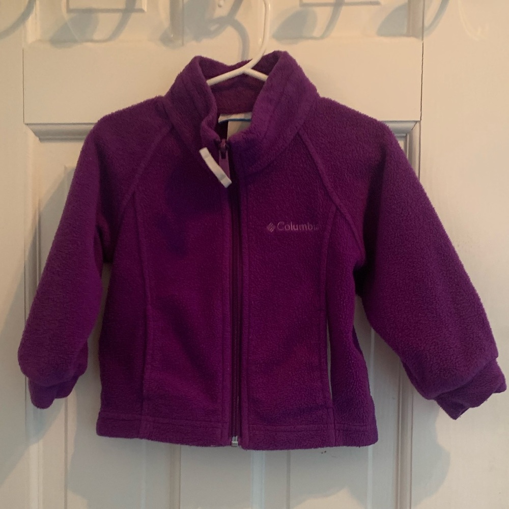 Columbia kids size 2T purple fleece full zip jacket